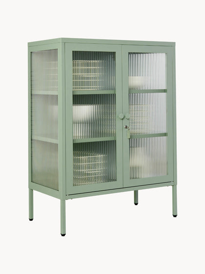 Westwing Vitrina De Metal Con Cristal Acanalado The Mixer