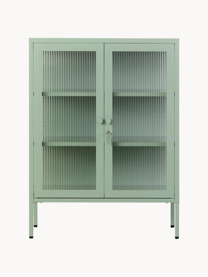 Westwing Vitrina De Metal Con Cristal Acanalado The Mixer