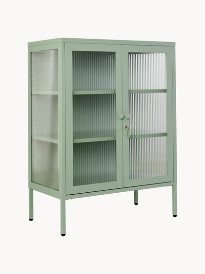 Westwing Vitrina de metal con cristal acanalado The Mixer