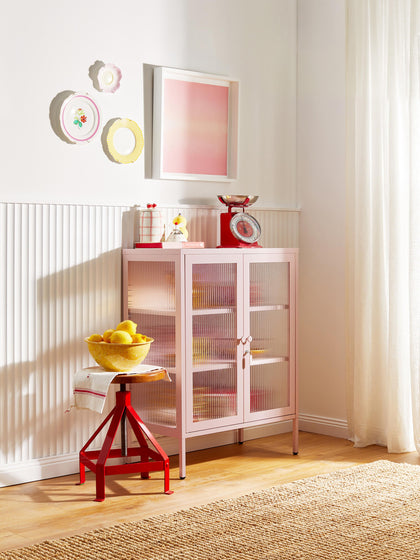 Westwing Vitrina De Metal Con Cristal Acanalado The Mixer