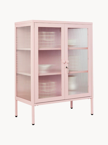 Westwing Vitrina De Metal Con Cristal Acanalado The Mixer