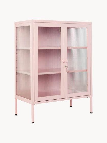 Westwing Vitrina de metal con cristal acanalado The Mixer