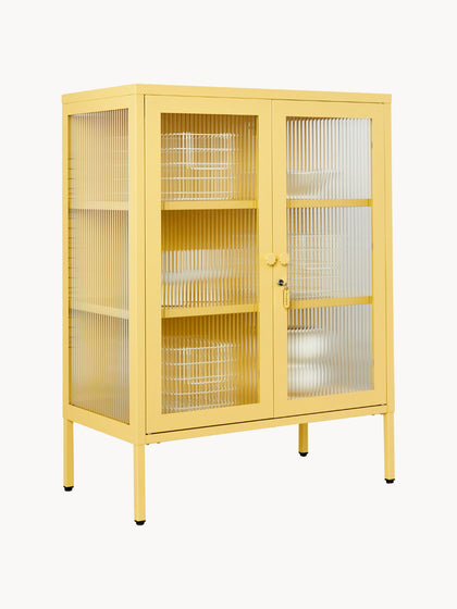 Westwing Vitrina De Metal Con Cristal Acanalado The Mixer