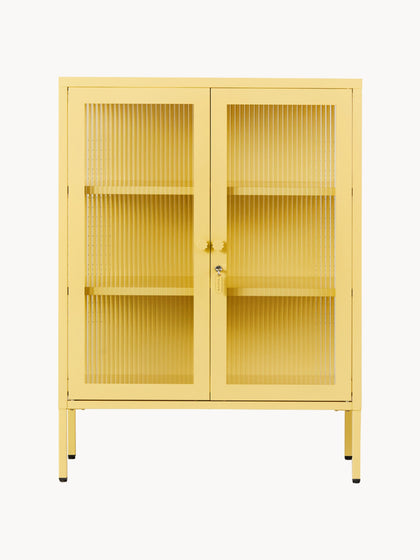 Westwing Vitrina De Metal Con Cristal Acanalado The Mixer