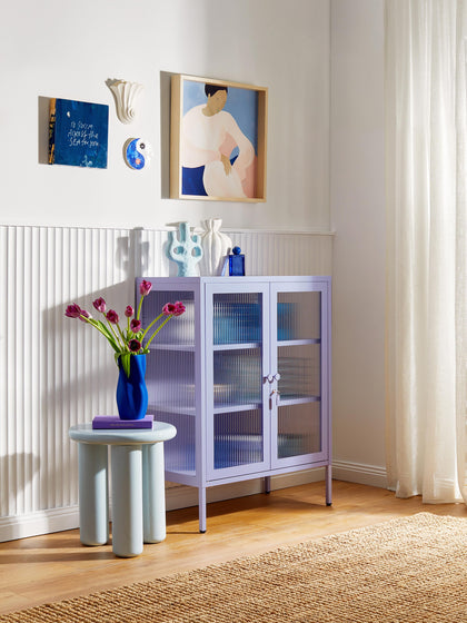 Westwing Vitrina De Metal Con Cristal Acanalado The Mixer