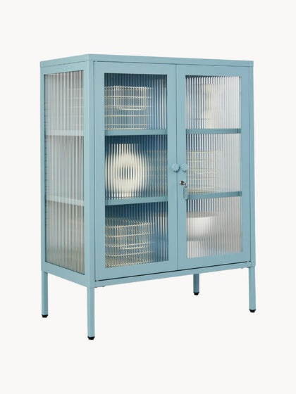 Westwing Vitrina De Metal Con Cristal Acanalado The Mixer