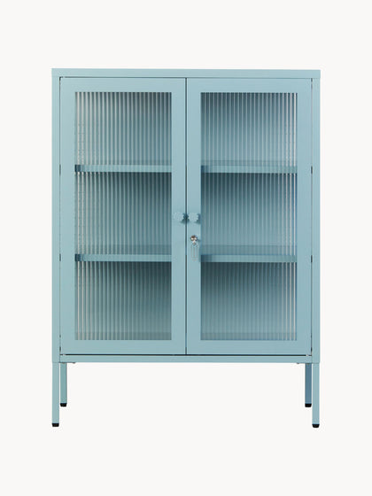 Westwing Vitrina De Metal Con Cristal Acanalado The Mixer