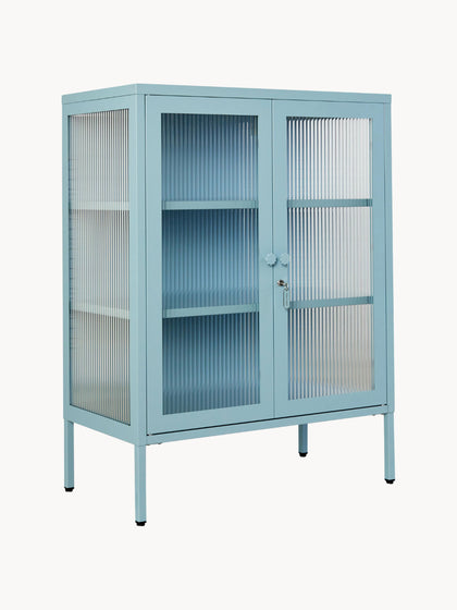 Westwing Vitrina de metal con cristal acanalado The Mixer