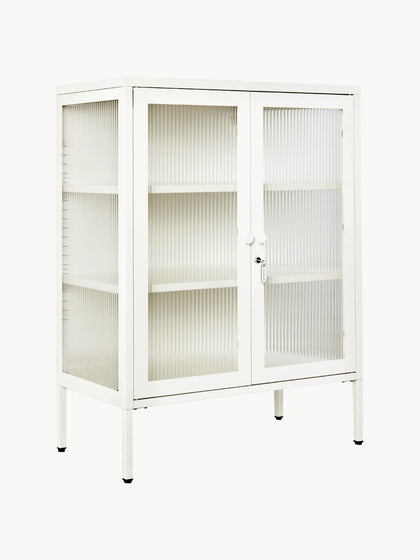 Westwing Vitrina de metal con cristal acanalado The Mixer