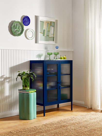 Westwing Vitrina De Metal Con Cristal Acanalado The Mixer