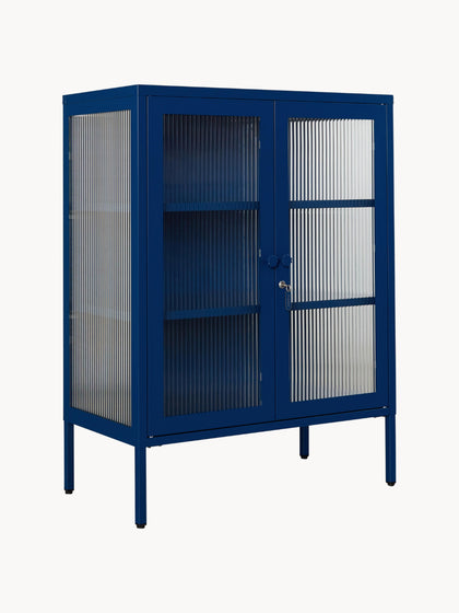 Westwing Vitrina de metal con cristal acanalado The Mixer