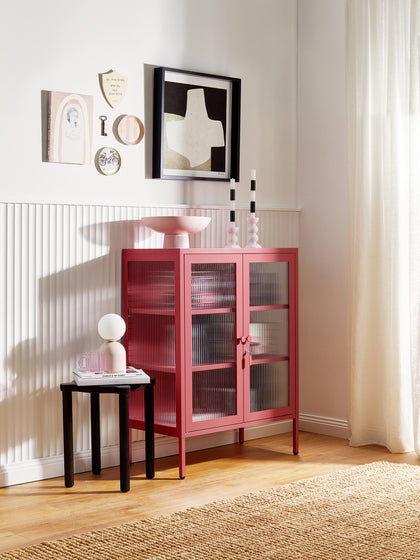 Westwing Vitrina De Metal Con Cristal Acanalado The Mixer