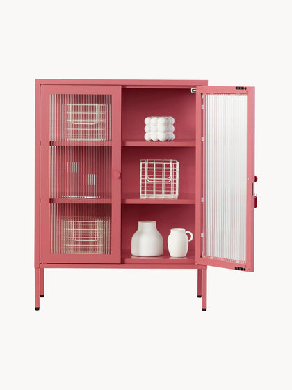 Westwing Vitrina De Metal Con Cristal Acanalado The Mixer