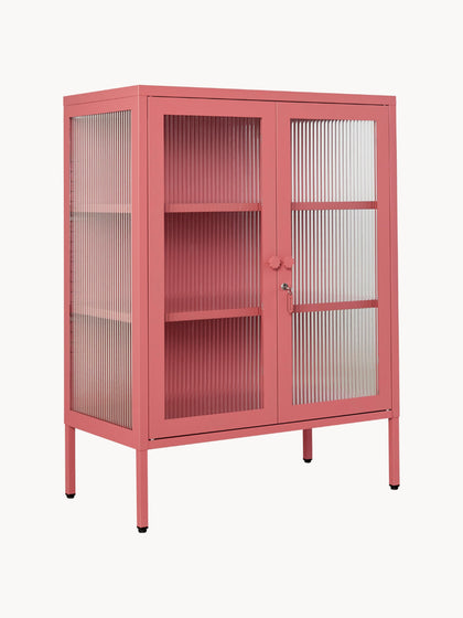 Westwing Vitrina de metal con cristal acanalado The Mixer