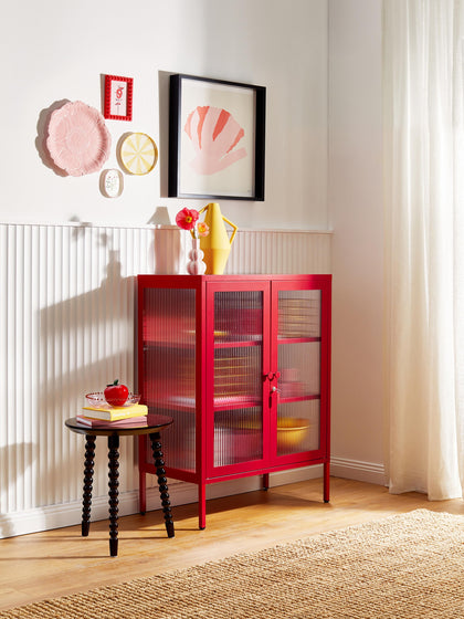 Westwing Vitrina De Metal Con Cristal Acanalado The Mixer