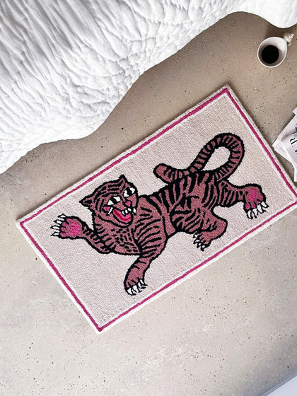 Westwing Alfombra De Lana Artesanal Pink Tiger