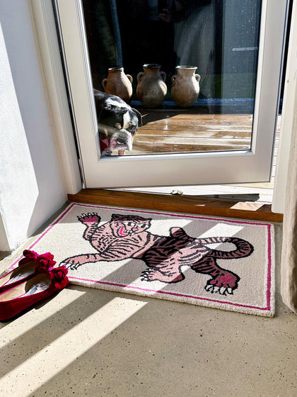 Westwing Alfombra De Lana Artesanal Pink Tiger