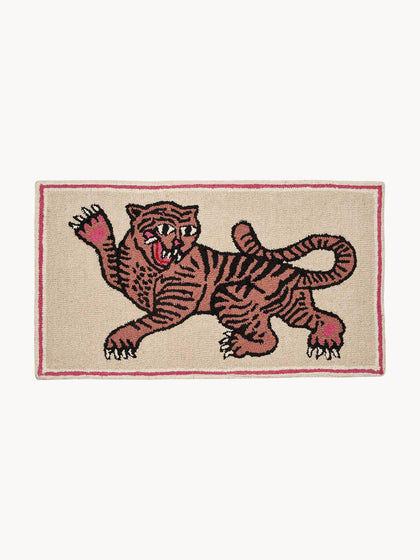 Westwing Alfombra de lana artesanal Pink Tiger