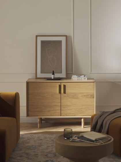 Westwing Aparador Pequeño De Madera De Roble Diana