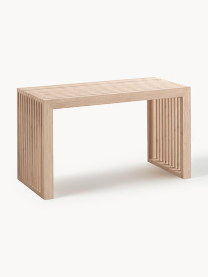 Westwing Banco de madera de bambú Rib