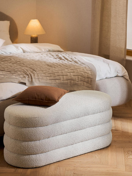 Westwing Banco Tapizado En Tejido Bouclé Alto