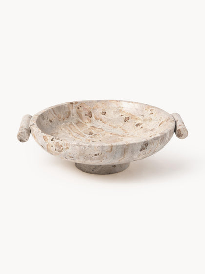 Westwing Bol decorativo de mármol Fossil 10 cm