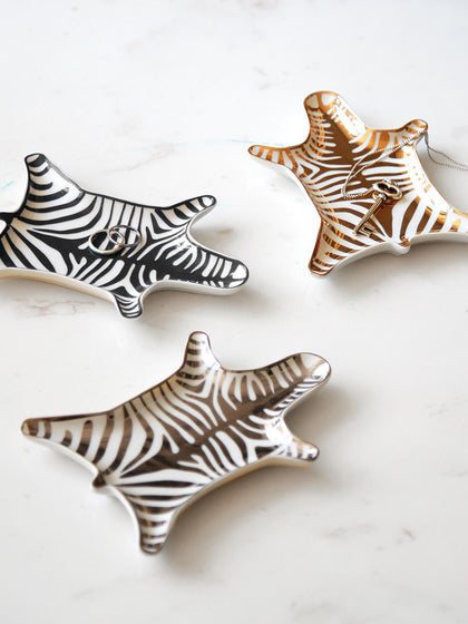 Westwing Bol Decorativo De Porcelana Con Oro Zebra