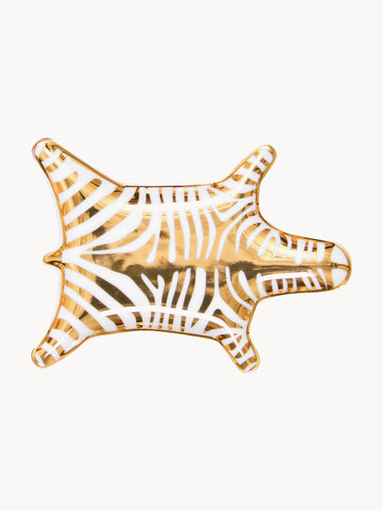 Westwing Bol Decorativo De Porcelana Con Oro Zebra