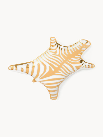Westwing Bol decorativo de porcelana con oro Zebra