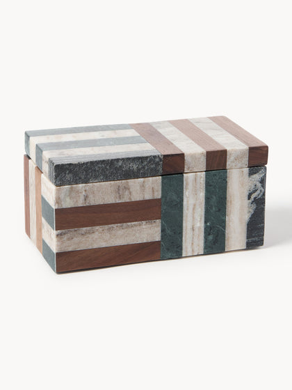 Westwing Caja de mármol y madera de nogal Mauricio