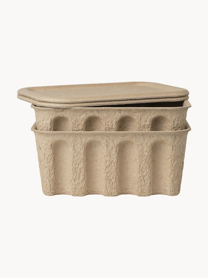 Westwing Cajas De Pasta De Papel Pulp 18 Cm 2 Uds