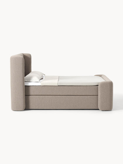 Westwing Cama Continental En Tejido Bouclé Perla