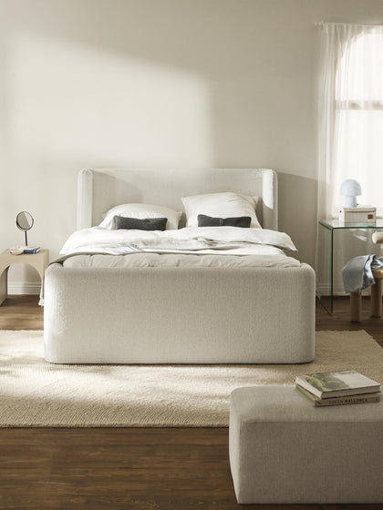 Westwing Cama Continental En Tejido Bouclé Perla