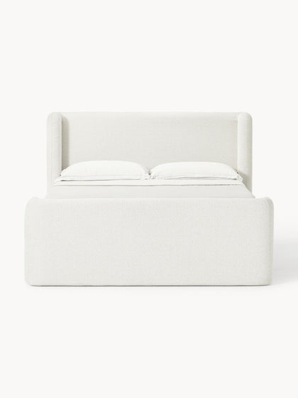 Westwing Cama Continental En Tejido Bouclé Perla