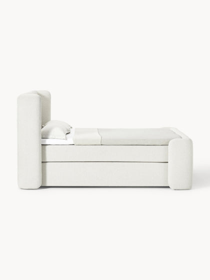 Westwing Cama Continental En Tejido Bouclé Perla