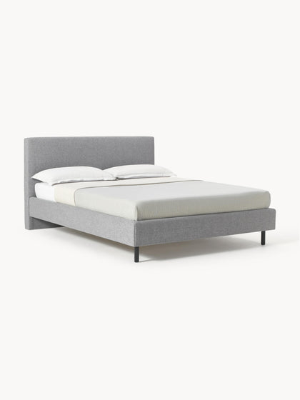 Westwing Cama tapizada con patas de madera Giulia