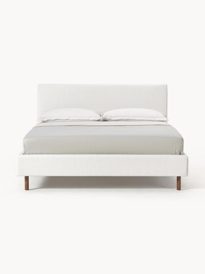 Westwing Cama Tapizada Con Patas De Madera Giulia