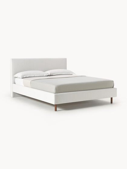 Westwing Cama tapizada con patas de madera Giulia