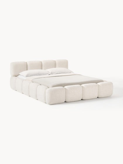 Westwing Cama tapizada de borreguillo bouclé Tayla