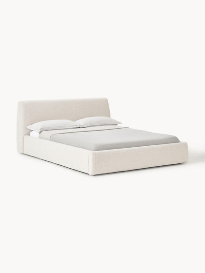 Westwing Cama tapizada en tejido bouclé Cloud