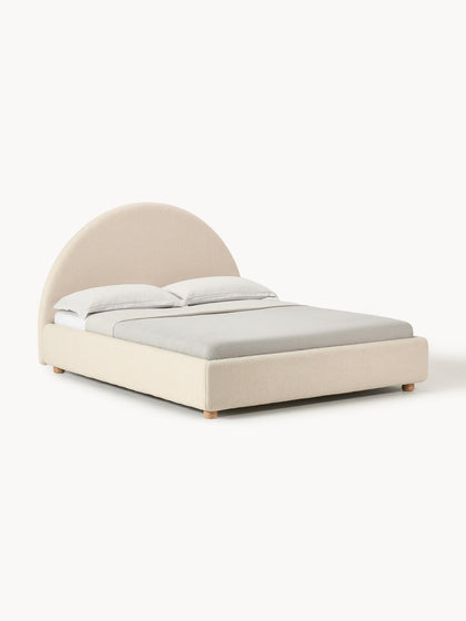Westwing Cama tapizada en tejido bouclé Ebba
