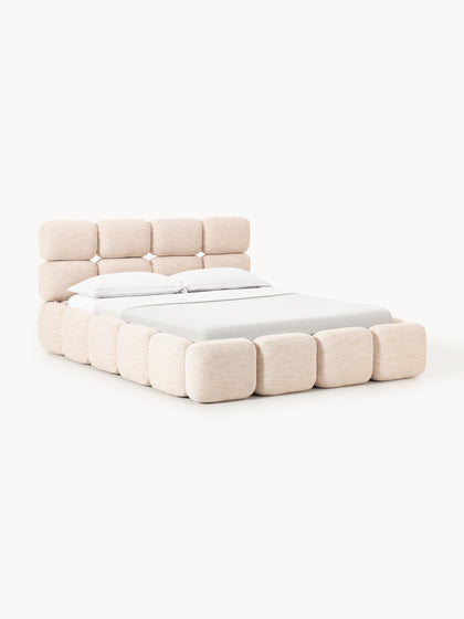 Westwing Cama tapizada en tejido bouclé Tayla