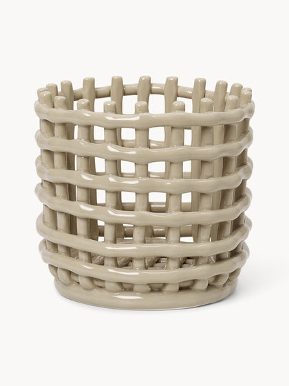 Westwing Cesta artesanal de cerámica Nalan 15 cm