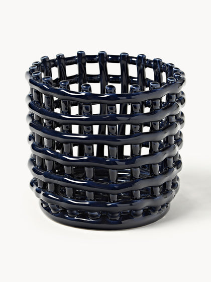 Westwing Cesta artesanal de cerámica Nalan 15 cm