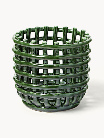 Westwing Cesta artesanal de cerámica Nalan 15 cm