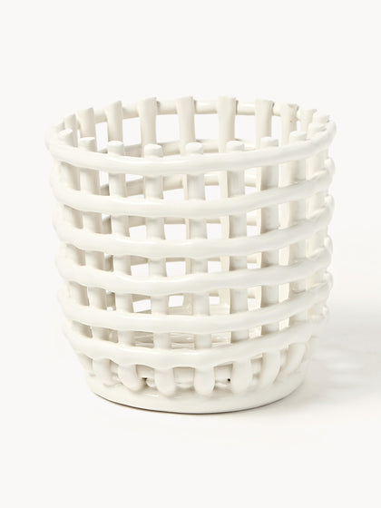 Westwing Cesta artesanal de cerámica Nalan 15 cm