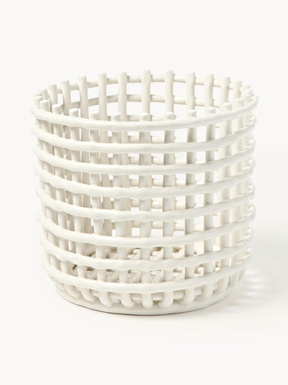 Westwing Cesta artesanal de cerámica Nalan 21 cm