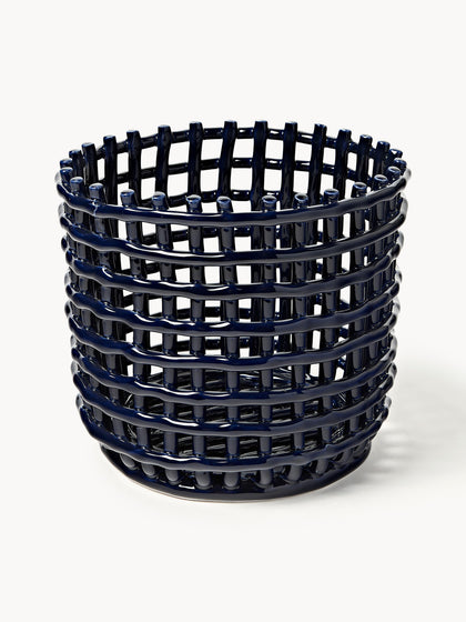 Westwing Cesta artesanal de cerámica Nalan 21 cm