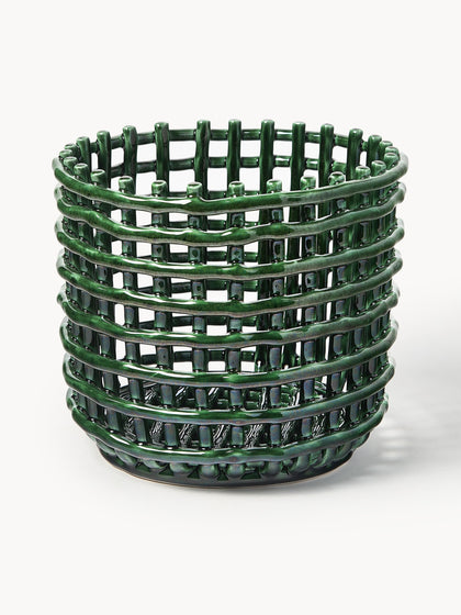 Westwing Cesta artesanal de cerámica Nalan 21 cm