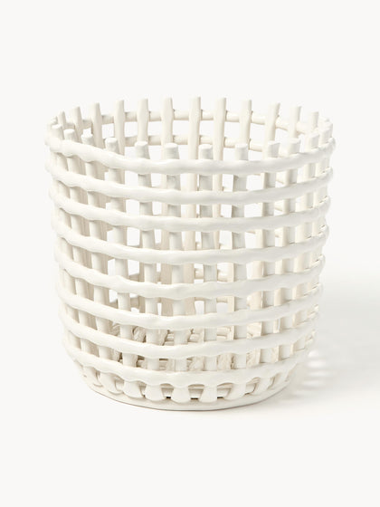 Westwing Cesta artesanal de cerámica Nalan 32 cm